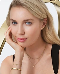 Olivia Burton Mini Heart Gold Tone Stainless Bangle Bracelet