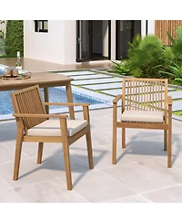 Streamdale Furniture Acacia Wood Patio Dining Chairs