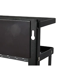 Household Essentials Metal Magnetic Organizer with Paper Towel Holder, White