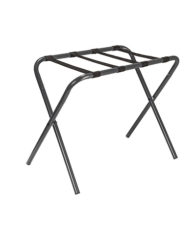 Household Essentials Luggage Rack, Grey Frame with Black Straps