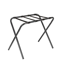 Household Essentials Luggage Rack, Grey Frame with Black Straps