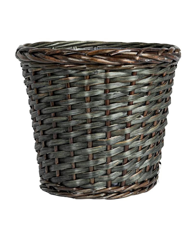Household Essentials Handwoven Willow Waste Basket with Plastic Liner, Brown