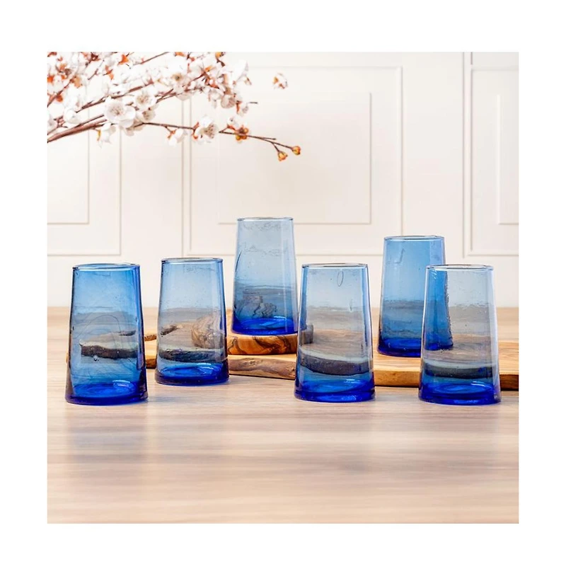 Verve Culture Blue Cone Glass Large - Set of 6