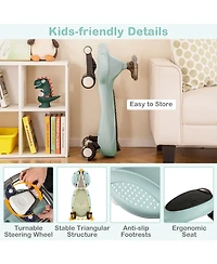 Kids Wiggle Car with Flashing Wheels, Music & Storage