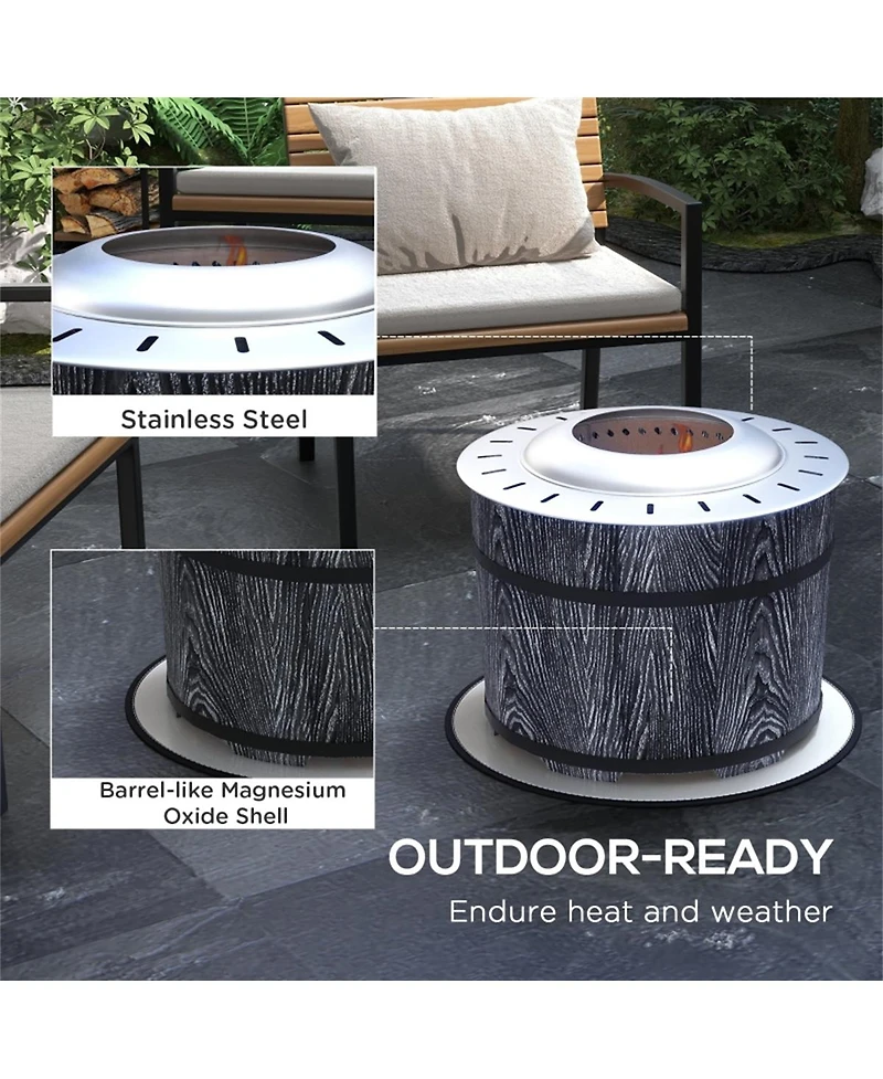 Slickblue Round Outdoor Fire Pit for Patio, Backyard, or Outdoor Entertaining