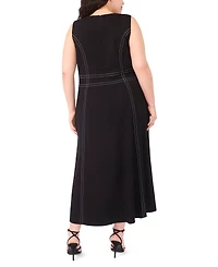 Msk Plus Sleeveless Seamed Midi Dress