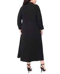 Msk Plus Button Front Collar Midi Shirtdress
