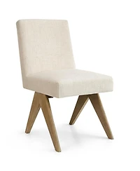 Maison Boucle 3-Piece Round Dining Table Set for 2, Small Kitchen with Rubberwood Legs and Upholstered Chairs Apartment or Nook