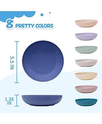 Wopet 8 Pack Cat Dishes Whisker Friendly Shallow Wide Pet Food and Water Bowl Durable Wheat Straw Cat Bowls for Indoor Outdoor Cats