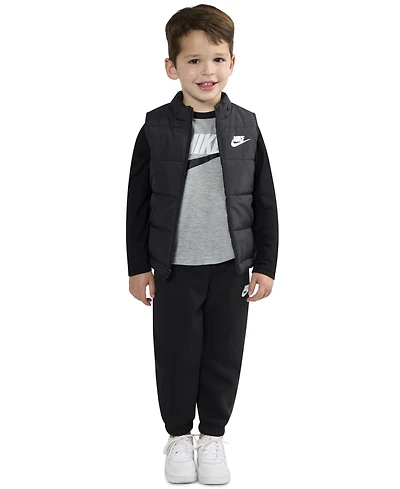 Nike Toddler Boys 3-Piece Solid Vest, Long Sleeve T-shirt and Pants Set