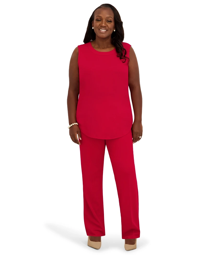 Kasper Women's Crewneck Sleeveless Top, Regular and Plus