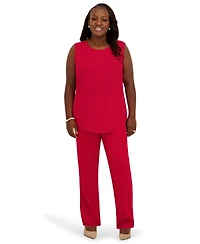 Kasper Women's Crewneck Sleeveless Top, Regular and Plus