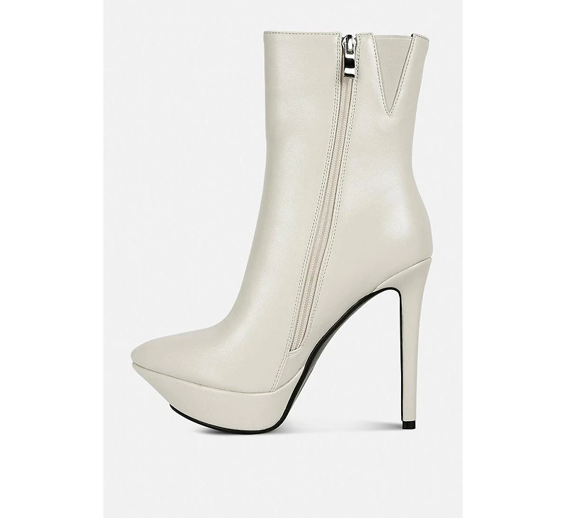 Magna Womens Platform Heel Ankle Boot