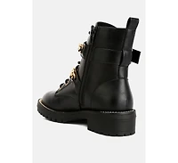 billy metal chain embellished biker boots