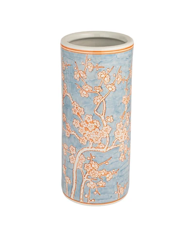 Storied Home Blue Ceramic Umbrella Stand