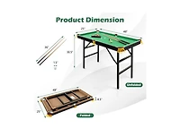 Boyel Living 47 Inch Folding Billiard Table with Cues and Brush Chalk Gaming Table