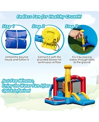 Sugift Baseball-Themed Inflatable Bounce House with Ball Pit, Ocean Balls, and 735W Blower