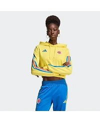 Adidas Women's Yellow Colombia National Team Fifa x World Cup Alphaskin Cropped Hoodie