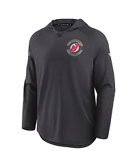 Men's Charcoal New Jersey Devils Authentic Pro Rink Raglan Hoodie