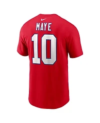 Nike Men's Drake Maye Red New England Patriots Name Number T-Shirt
