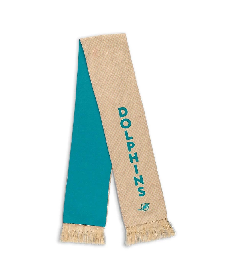 Wear by Erin Andrews Women's Miami Dolphins Tonal Microcheck Scarf Glove Set
