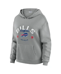 Women's Gray Buffalo Bills Plus Waffle-Knit Hooded Shirt & Pants Lounge Set