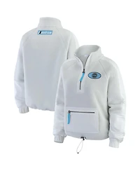 Wear by Erin Andrews Women's Gray Utah Mammoth Polar Fleece Quarter-Zip Jacket
