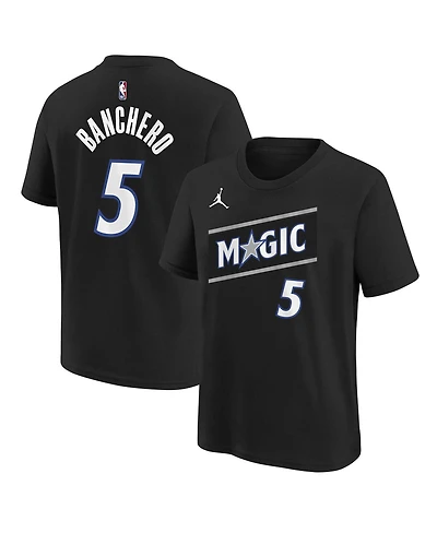 Jordan Big Boys and Girls Paolo Banchero Black Orlando Magic Name Number T-Shirt - Statement Edition