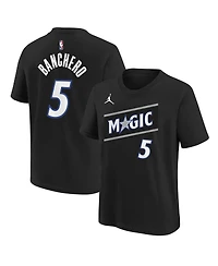 Jordan Big Boys and Girls Paolo Banchero Black Orlando Magic Name Number T-Shirt - Statement Edition