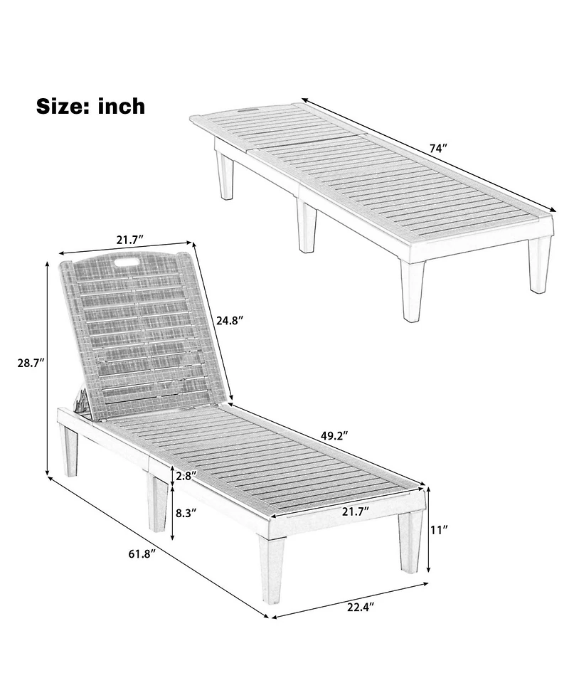 Streamdale Resin Outdoor Chaise Lounge Set - Dark Brown