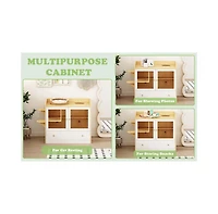 Cat Litter Box Furniture Hidden, Cats Condo Pet House with Stairs, Indoor Cat Litter House