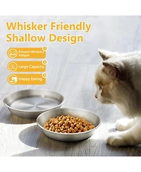 Wopet 6 Pack Stainless Steel Cat Food Bowls Deep Whisker Friendly Non Slip Silicone Base Easy Clean Indoor Feeding Dishes 59 Inch