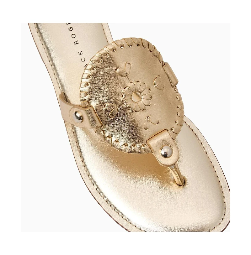 Jack Rogers Collins Silver Metallic Nappa Leather Sandal