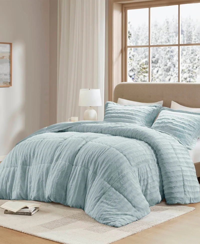 Madison Park Duke Reversible Faux Fur 3-Pc. Comforter Set, King/California King