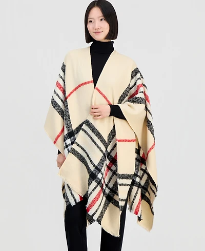 Fraas Plaid Boucle Ruana Wrap