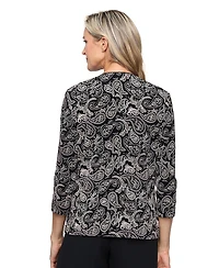 Alex Evenings Women's Printed Jacket and Scoop Neck Tank Top, 2-Piece Set