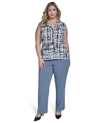 Calvin Klein Plus Printed Sleeveless V-Neck Top
