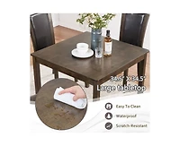 sumyeg Dark Walnut Farmhouse 5-Piece Dining Set with Wood Table and 4 Chairs