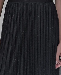Karl Lagerfeld Paris Women's Long Mesh Pleated Midi Skirt