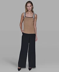 Karl Lagerfeld Paris Women's Contrast Sleeveless Tank Top