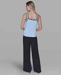 Karl Lagerfeld Paris Women's Contrast Sleeveless Tank Top
