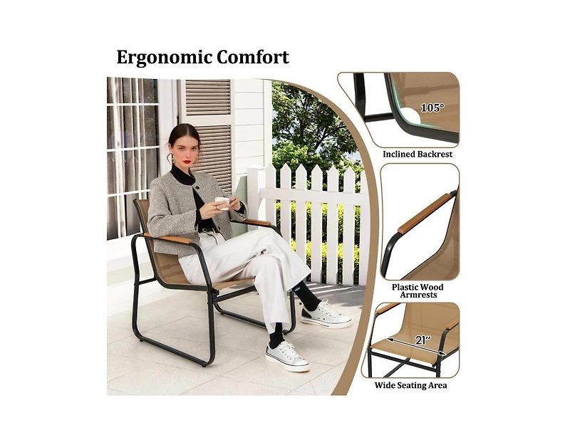 3 Pieces Patio Furniture Set Outdoor Bistro Conversation Set