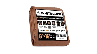 White Duck Outdoors 18 oz. Canvas Tarp 8x16 Brown