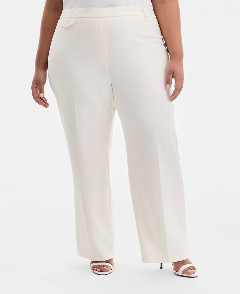 Anne Klein Plus Pull-On Flap-Pocket Pants