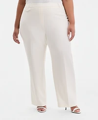 Anne Klein Plus Pull-On Flap-Pocket Pants