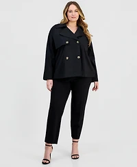 Anne Klein Essentials Plus Double-Breasted Blazer