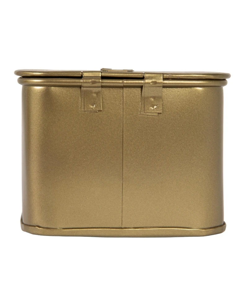 Storied Home Set of 3 Decorative Metal Storage Boxes with Lids