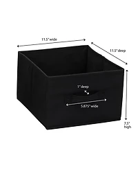 Household Essentials Wide Closet Organizer Drawers 2 Pack, Black