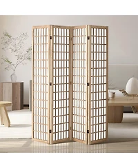 Slickblue 4-Panel Folding Japanese Room Divider for Indoor Privacy