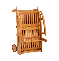 vida Xl Sunlounger Solid Acacia wood Height-Adjustable